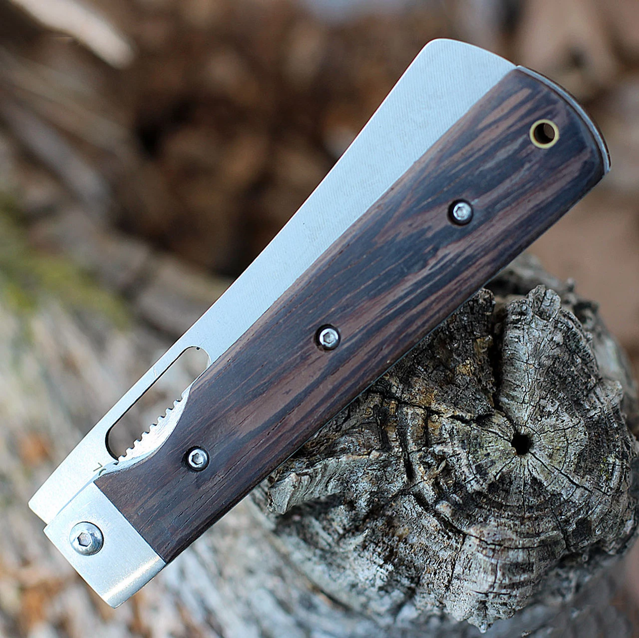 Boker Magnum Outdoor Cuisine III 01MB432, 4.75" 440 Stainless Steel Satin Plain Blade, Brown Rosewood Handles 3 Boker Magnum Outdoor Cuisine III 01MB432, 4.75" 440 Stainless Steel Satin Plain Blade, Brown Rosewood Handles - Image 3