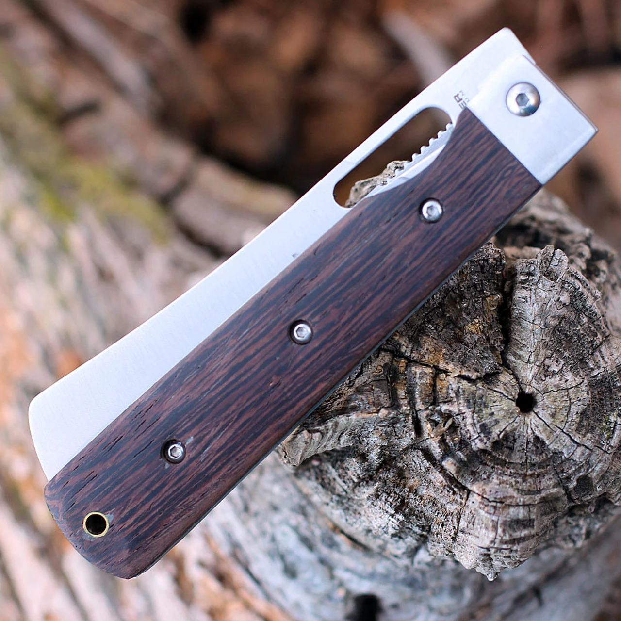 Boker Magnum Outdoor Cuisine III 01MB432, 4.75" 440 Stainless Steel Satin Plain Blade, Brown Rosewood Handles 4 Boker Magnum Outdoor Cuisine III 01MB432, 4.75" 440 Stainless Steel Satin Plain Blade, Brown Rosewood Handles - Image 4