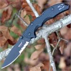 Boker Plus USA 01BO371 Patriot Black, 3.3" 154CM Black Combo Blade, Black FRN Handle