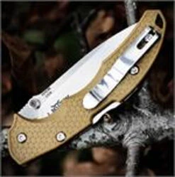 Boker Plus USA 01BO373 Patriot Coyote, 3.3" 154CM Plain Blade, Beige FRN Handles -OTF Knives Shop 01bo373.3 84482.1566585870