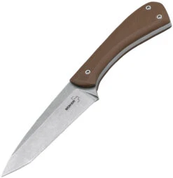 Boker Plus 02BO009 GoBag Fixed Blade, 3.1" D2 Plain Blade, Coyote Brown G-10 Handle