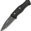 Boker Plus 02BO065 Farkas Bushcraft, 3.8" Stonewash D2 Plain Blade, Black Micarta Handle