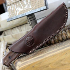 Boker Bison Fixed Blade 02BA404, 4.2" N695 Satin Plain Blade, Guayacan Ebony Wood Handle, Brown Leather Sheath 5 Boker Bison Fixed Blade 02BA404, 4.2" N695 Satin Plain Blade, Guayacan Ebony Wood Handle, Brown Leather Sheath -OTF Knives Shop BO02BA404.2 00824.1646857560