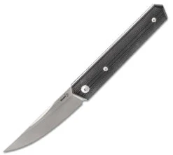 Boker Plus Kwaiken Fixed Blade 02BO800, 3" Sandvik 14C28N Satin Plain Blade, Black G-10 Handle