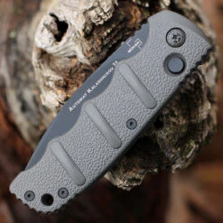 Boker Plus Kalashnikov 74 Automatic - Gray Alum. (3.25" D2 Blk) 01KALS94N -OTF Knives Shop BOKAKALS94N.3 75260.1646845139