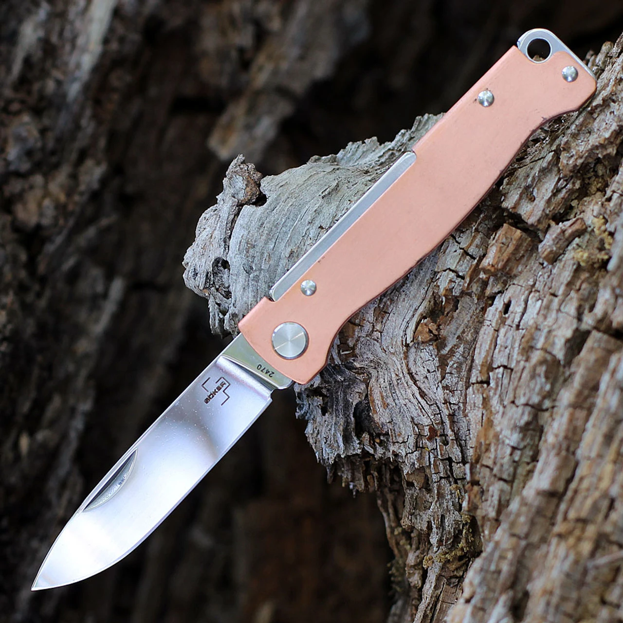 Boker Plus Atlas Slip Joint - Copper (2.6" 12C27 Satin) 01BO852 1 Boker Plus Atlas Slip Joint - Copper (2.6" 12C27 Satin) 01BO852