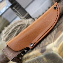 Boker Plus Nessmi Pro Fixed Blade 02BO018, 2.6" D2 Satin Nessmuk Blade, Brown Micarta Handle, Brown Leather Sheath -OTF Knives Shop BOP02BO018 85711.1646838872