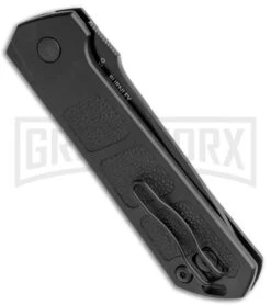 Boker Kihon Black Automatic Knife - Black Plain -OTF Knives Shop Boker Burnley Kihon DP Auto Black BHQ 101390 jr side large