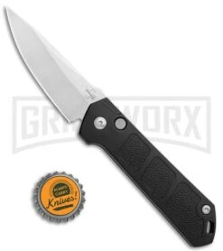 Boker Kihon Black Automatic Knife - Stonewash Plain -OTF Knives Shop Boker Burnley Kihon DP Auto SW BHQ 101389 jr bottlecap large