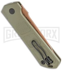 Boker Kihon OD Green Automatic Knife - Copper Plain 6 Boker Kihon OD Green Automatic Knife - Copper Plain -OTF Knives Shop Boker Burnley Kihon Desert Warrior DP Auto Copper D2 01BO955NSOI BHQ 101391 jr side large