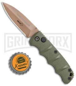 Boker Desert Warrior Mini Kalashnikov OD Green Automatic Knife - Copper Plain -OTF Knives Shop Boker Kalashnikov Automat 74 AUSB OD Green jr bottlecap 1 large