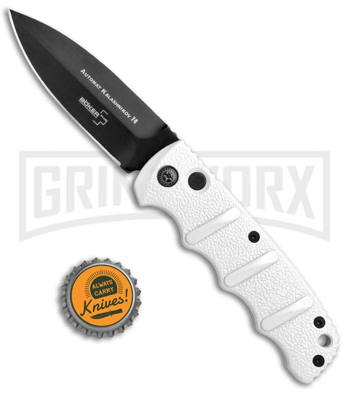 Boker Imperial Kalashnikov White Automatic Knife - D2 Dagger Black Plain 5 Boker Imperial Kalashnikov White Automatic Knife - D2 Dagger Black Plain - Image 5