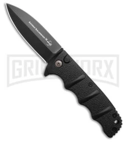 Boker Kalashnikov Black Aluminum Button Lock Flipper - Black Plain