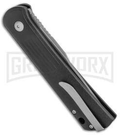 Boker Lundquist Alluvial Black Aluminum Automatic Knife - Bead Blast Plain -OTF Knives Shop Boker Lundquist Alluvial Auto Black Aluminum BB BHQ 125067 jr side large