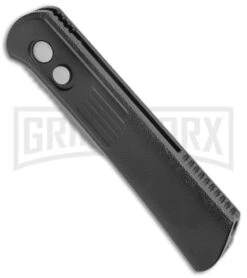 Boker Lundquist Alluvial Black Aluminum Automatic Knife - Bead Blast Plain -OTF Knives Shop Boker Lundquist Alluvial Auto Black Aluminum BB BHQ 125067 jr spine large