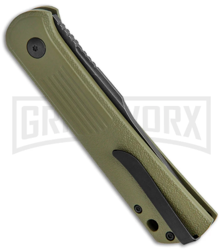 Boker Lundquist Alluvial Green Aluminum Automatic Knife - Black Stonewash Plain 3 Boker Lundquist Alluvial Green Aluminum Automatic Knife - Black Stonewash Plain - Image 3