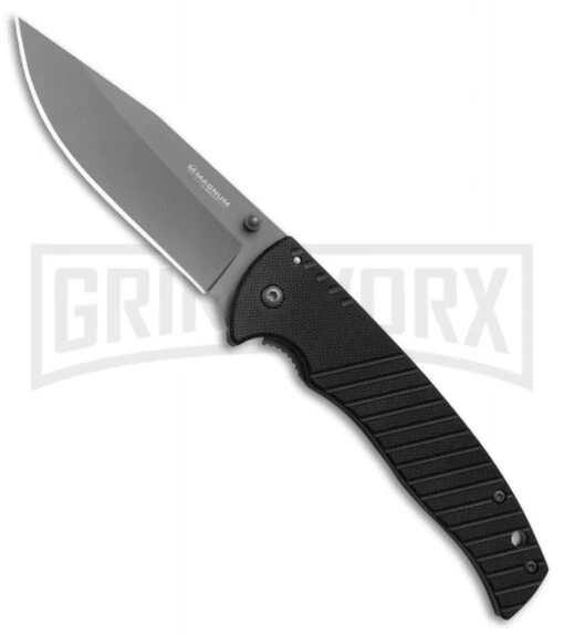Boker Magnum Black Flash G-10 Spring Assisted Knife - Gray Plain -OTF Knives Shop Boker Magnum Black Flash BHQ 80850 er large