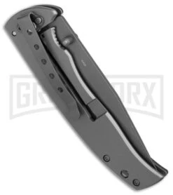 Boker Magnum Black Flash G-10 Spring Assisted Knife - Gray Plain -OTF Knives Shop Boker Magnum Black Flash BHQ 80850 er side large