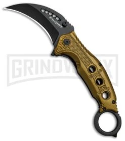 Boker Magnum Black Scorpion Gold Folding Knife - Black Plain