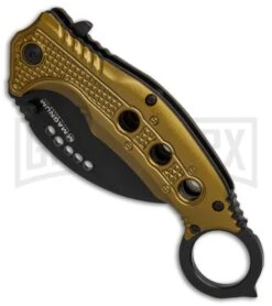 Boker Magnum Black Scorpion Gold Folding Knife - Black Plain -OTF Knives Shop Boker Magnum Black Scorpion BHQ 80853 er spine large