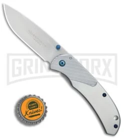 Boker Magnum Blue Dot Stainless Folding Knife - Satin Plain -OTF Knives Shop Boker Magnum Blue Dot BHQ 80862 er bottlecap large