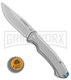 Boker Magnum Blue Steel Stainless Steel Folding Knife - Satin Plain 7 Boker Magnum Blue Steel Stainless Steel Folding Knife - Satin Plain -OTF Knives Shop Boker Magnum Blue Steel BHQ 80861 er bottlecap large