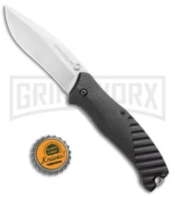 Boker Magnum Buddy Black G-10 Liner Lock Knife - Satin Plain -OTF Knives Shop Boker Magnum Buddy Manual Knife Black G 10 BHQ 94419 ns bottlecap large