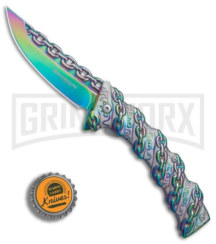 Boker Magnum Chained Rainbow Spring Assisted Knife - Spectrum Plain 4 Boker Magnum Chained Rainbow Spring Assisted Knife - Spectrum Plain - Image 4