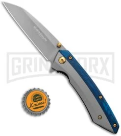Boker Magnum Cobalt Gray & Blue Liner Lock Knife - Gray Plain 7 Boker Magnum Cobalt Gray & Blue Liner Lock Knife - Gray Plain -OTF Knives Shop Boker Magnum Coblat LL Gray and Blue Gray 01RY288 BHQ 120684 jr bottlecap large