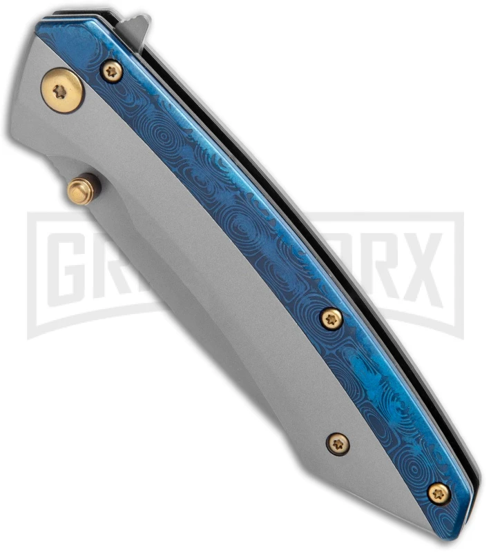 Boker Magnum Cobalt Gray & Blue Liner Lock Knife - Gray Plain 2 Boker Magnum Cobalt Gray & Blue Liner Lock Knife - Gray Plain - Image 2