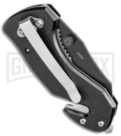 Boker Magnum Compact Rescue Black Liner Lock Knife - Black Serrated 7 Boker Magnum Compact Rescue Black Liner Lock Knife - Black Serrated -OTF Knives Shop Boker Magnum Compact Rescue LL Black BHQ 40385 jr side large