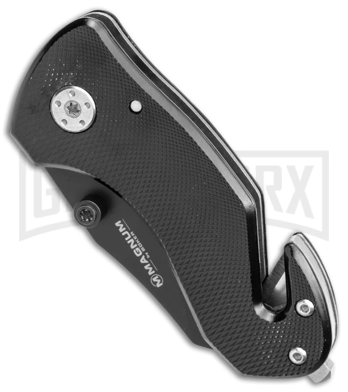 Boker Magnum Compact Rescue Black Liner Lock Knife - Black Serrated 2 Boker Magnum Compact Rescue Black Liner Lock Knife - Black Serrated - Image 2