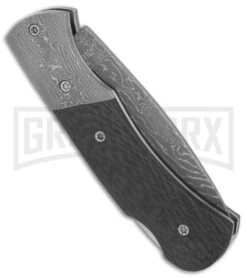 Boker Magnum DC Carbon Fiber Folding Knife - Damascus Plain -OTF Knives Shop Boker Magnum Damascus DC BHQ 80863 er side large
