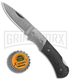 Boker Magnum DC Carbon Fiber Folding Knife - Damascus Plain -OTF Knives Shop Boker Magnum Damascus DC BHQ 80863 jr bottlecap large