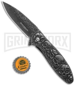 Boker Magnum Dia De Los Muertos Spring Assist Opening - Smokewash Plain -OTF Knives Shop Boker Magnum Dia De Los Muertos FL Smokoewash 01SC519 BHQ 28261 jr bottlecap large