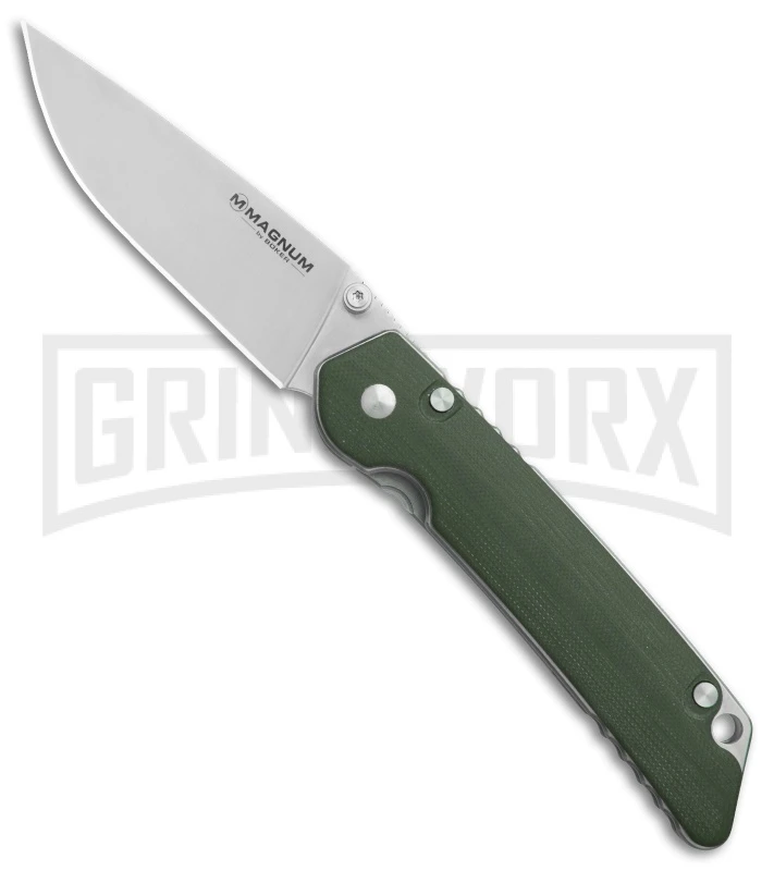 Boker Magnum Hope Green G-10 Folding Knife - Satin Plain 1 Boker Magnum Hope Green G-10 Folding Knife - Satin Plain
