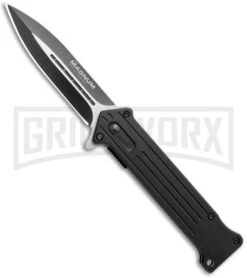 Boker Magnum Intricate Compact Black Spring Assisted Knife - Black Plain