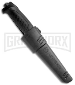 Boker Magnum Knivgar Black Polymer Fixed Blade Knife - Satin Plain -OTF Knives Shop Boker Magnum Knivgar Hunting Black Synthetic 02MB010 BHQ 118414 jr sheath large