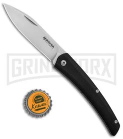 Boker Magnum Long Lead EDC Slip Joint Knife - Satin Plain -OTF Knives Shop Boker Magnum LL EDC SJ Black G 10 Satin 01SC080 BHQ 120664 jr bottlecap large
