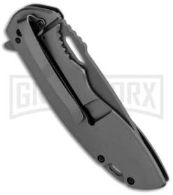 Boker Magnum Massive Half Skull Gray Folding Knife - Gray Plain -OTF Knives Shop Boker Magnum Massive Half Skull FL Gray 01RY316 BHQ 102962 jr side large