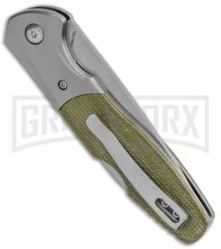 Boker Magnum Nice Green Lock Back Knife Micarta - Satin Plain -OTF Knives Shop Boker Magnum Nice Lock Back Green Micarta Satin 01SC079 BHQ 120665 jr side large