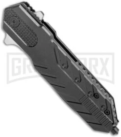 Boker Magnum Rocket Black Folding Knife - Two Tone Plain -OTF Knives Shop Boker Magnum Rocket SA TT 01RY596 BHQ 120937 jr spine large