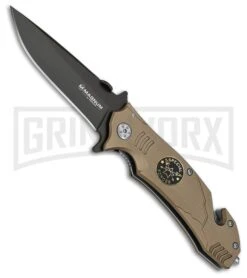 Boker Magnum Special Forces OD Green Folding Knife - Black Plain