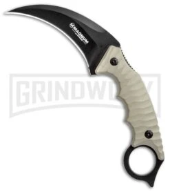 Boker Magnum Spike Tan G-10 Karambit Fixed Blade Knife - Black Plain