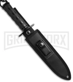 Boker Magnum 02MB935 Survivalist Fixed Blade - Black Plain -OTF Knives Shop Boker Magnum Survivalist Black 02MB935 BHQ 49549 jr sheath large