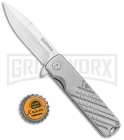Boker Magnum Triple-S Point Liner Lock Knife - Satin Plain 7 Boker Magnum Triple-S Point Liner Lock Knife - Satin Plain -OTF Knives Shop Boker Magnum Triple S Point LL Satin 01SC082 BHQ 120662 jr bottlecap large
