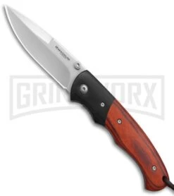 Boker Magnum Woodpecker Pakka Wood Folding Knife - Satin Plain