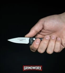 Boker Mini Kalashnikov Black Automatic Knife - Bead Blast Plain -OTF Knives Shop Boker Mini Kalashnikov Automatic Knife Black Bead Blast 01KALS73 BHQ 10758 kp in hand web large 1