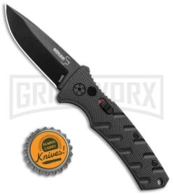Boker Mini Strike Automatic Knife Black - Drop Point Black Plain -OTF Knives Shop Boker Mini Strike Auto Black Black 01BO436NSOI BHQ 99629 jr bottlecap large