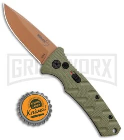 Boker Mini Strike Automatic Knife Black - Drop Point Copper Plain -OTF Knives Shop Boker Mini Strike Auto OD Green Copper 01BO438NSOI BHQ 99631 jr bottlecap large